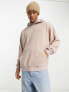 ASOS DESIGN oversized hoodie in dusty pink brushed rib texture