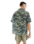 ASOS DESIGN boxy oversized revere shirt in leaf print grün, XS - Chest 36 - фото #3