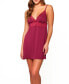 ფოტო #1 პროდუქტის Women's Josie Modal Chemise Trimmed in Elegant Tonal Lace Lingerie