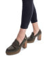Carmela Collection, Women's Suede Heeled Loafers By XTI
