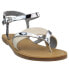 TOMS Lexie Metallic Flat Womens Silver Casual Sandals 10011783