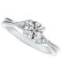 ფოტო #1 პროდუქტის Diamond Round-Cut Twisted Band Engagement Ring (3/4 ct. t.w.) in 14k White Gold