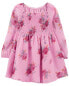 Фото #1 товара Toddler Floral Chiffon Long-Sleeve Dress - Pink 2T