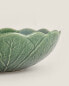 Leaf trim earthenware salad bowl