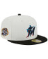 Фото #2 товара Men's Stone and Black Miami Marlins Retro 59FIFTY Fitted Hat