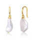 Elegant Sterling Silver & 14K Gold-Plated Baroque Pearl Dangle Earrings