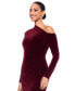 Фото #4 товара Women's Off-The-Shoulder Velvet Dress