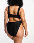 Brave Soul Plus high waist bikini bottom in black