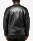 Men's Shiny Polyurethane and Faux Suede Detailing with Faux Shearling Lining Jacket