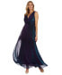 ფოტო #1 პროდუქტის Women's V-Neck Sleeveless Fit & Flare Gown