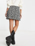 Фото #2 товара JDY frill detail wrap mini skirt in black & white floral