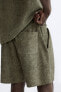 Lettuce-edge jacquard bermuda shorts