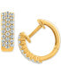 ფოტო #1 პროდუქტის Diamond Pavé Small Hoop Earrings (1/2 ct. t.w.) in 14k Gold