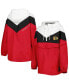 Women's Black, Red Chicago Blackhawks Staci Half-Zip Windbreaker Jacket