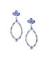 ფოტო #4 პროდუქტის Large Statement Open Teardrops Gemstone Leaf Chandelier Earrings For Women .925 Sterling Silver