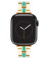ფოტო #1 პროდუქტის Women's Gold-Tone Bracelet with Genuine Turquoise designed for 38/40/41mm Apple Watch