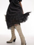 Фото #4 товара Topshop square neck heart broderie midi dress in black