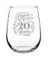 Cheers to 20 Years 20th Anniversary Gifts Stem Less Wine Glass, 17 oz