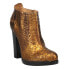 Lucchese Gold Python Round Toe Booties Womens Gold Dress Boots BL6755