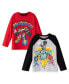 ფოტო #1 პროდუქტის Toddler Boys Red Ranger Zach Blue Ranger Megazord 2 Pack T-Shirts to