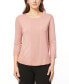 Фото #1 товара Women's Boat-Neck, Ribbed-Detail 3/4-Sleeve Sweater, Regular & Petites