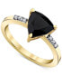 Фото #1 товара Onyx & Diamond Accent Trillion Ring in 10k Gold