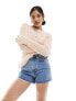 Фото #1 товара Weekday Rowe high waisted denim mom short in 90's blue