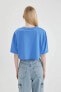 Kadın T-shirt Mavi B7115ax/be419