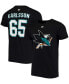 Фото #1 товара Men's Erik Karlsson Big and Tall Black San Jose Sharks Team Authentic Stack Name and Number T-shirt