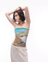 Фото #1 товара Topshop landscape beach umbrella bandeau in multi