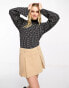 Vero Moda geo knitted high neck jumper in mono