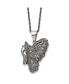 Фото #1 товара Chisel marcasite Butterfly Pendant Singapore Chain Necklace