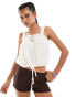 Фото #1 товара Free People lace edged boho camisole in ivory