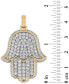 Фото #3 товара Esquire Men's Jewelry cubic Zirconia Pavé Hamsa Hand Pendant in Sterling Silver & 14k Gold-Plate, Created for Macy's