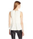 Kensie Women's V Neck Sleeveless Back Zip Peplum Tank Top Ivory M