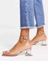 ASOS DESIGN Hopeful block heeled sandals in clear and rose gold