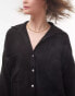 Topshop cotton casual shirt in black Черный, 36 - фото #4