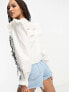 Miss Selfridge victoriana lace insert shirt in white