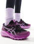 Asics Gel-Trabuco 12 trail running trainers in black and lavender