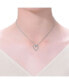 ფოტო #3 პროდუქტის Sterling Silver Cubic Zirconia Heart and Bowtie Necklace