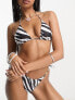 Фото #1 товара Free Society multi way triangle bikini top in zebra print