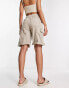 ASOS DESIGN longline cargo short with contrast stitch in mushroom 36 - фото #2