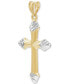 ფოტო #2 პროდუქტის Polished Cross Pendant in 14k Two-Tone Gold