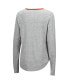 ფოტო #4 პროდუქტის Women's Heathered Gray Clemson Tigers Sundial Tri-Blend Long Sleeve Lace-Up T-shirt