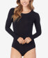 Фото #4 товара Softwear with Stretch Long Sleeve Bodysuit, Created for Macy's