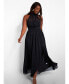 Women's Plus Size Elise Chiffon Halter Maxi A Line Dress W. Slit