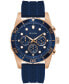 ფოტო #1 პროდუქტის Men's Chronograph Classic Navy Silicone Strap Watch 43mm