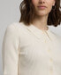 ფოტო #3 პროდუქტის Women's Rib-Knit Polo Cardigan Top