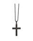 Фото #1 товара Chisel black IP-plated Tiger's Eye Cross Pendant Ball Chain Necklace