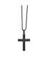 ფოტო #1 პროდუქტის Black IP-plated Tiger's Eye Cross Pendant Ball Chain Necklace